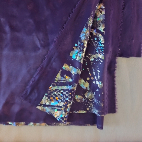 10+ Yards Purple Fabric Bundle – Foil Print, Satin, Lace Solid Sewing Quilting - Picture 5 of 16